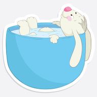 Rabbit in the bathtub