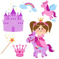 Cute princess fairytale set