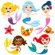 Cute Colorful Mermaids