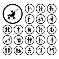 Family vector icon set N6