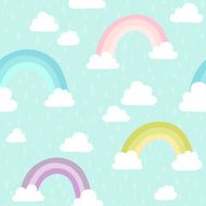 Rainbows and clouds pattern