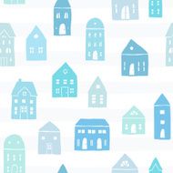Blue houses pattern