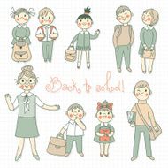 The teacher with the students Back to school N7