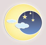 Celestial Moon and Stars
