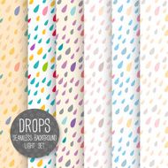 Drops Seamless pattern Vector background Neutral light set