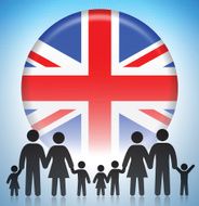 United Kingdom Family Concept Stick Figures