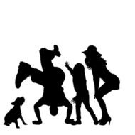 Vector silhouette of a family N164