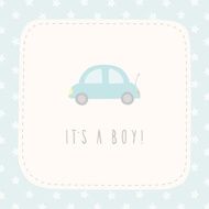 It&#039;s a boy greeting card with cute little car