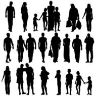 silhouettes of beautiful mans and womans N6
