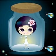 Girl inside the bottle