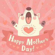 Greeting card for mom with cute puppy N3