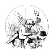 Decorative vignette with a cherub N2