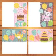 Happy Birthday card background with balloons N6