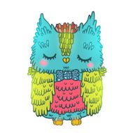cute cartoon owl vector animal illustration