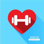 Heart fitness flat icon