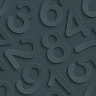 Numbers dark seamless vector background with 3D effect