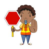 Child stop warning sign vector illustration