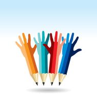 many hands of students education concept N2