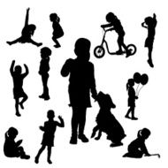 Vector silhouette of girl N137