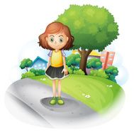 Girl standing at the street