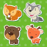 Cute animal stickers N27