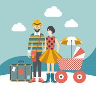 Hipster family concept Vector illustration N2