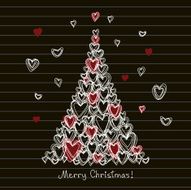 Christmas tree design greeting template