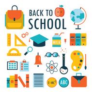 Back to school Flat design icons set Part 1