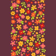 Seamless border with cute flowers N5