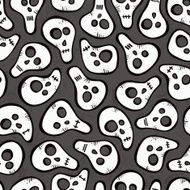 Seamless pattern with funny skulls N3