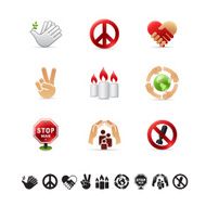 glossy icon set - peace