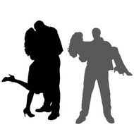 Vector silhouette of dance N19