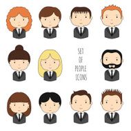 Set of colorful office people icons Businessman Businesswoman N2