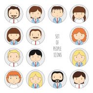 Set of colorful office people icons Businessman Businesswoman N3