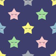 Seamless night pattern with sleeping stars