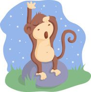Monkey yawning
