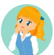 Sweet Cartoon Girl (vector) N2