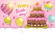 Happy Birthday card background with cake N13
