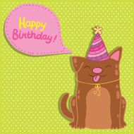 Happy Birthday card background with a dog N8