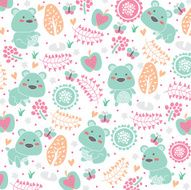 teddy bear and floral background design