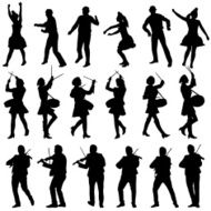 silhouettes of beautiful mans and womans N7
