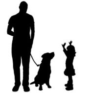 Vector silhouette of a family N168