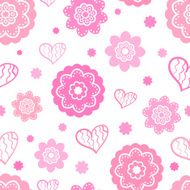 Romantic seamless pattern (tiling) Vector illustration