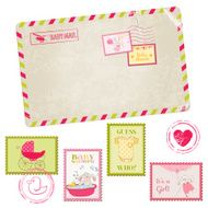 Baby Shower or Arrival Postage Stamps N4