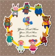cartoon winter animal card N2