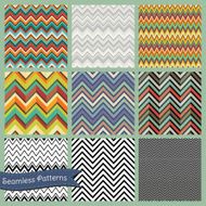 Seamless retro geometric Zigzag background set