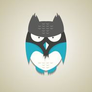 Cute little blue and grey cartoon owl N2