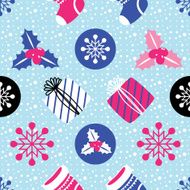 Christmas Seamless background Gift Snowflake Ostrolist Sock