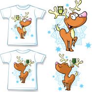 kid shirt with cute reindeer and owl printed
