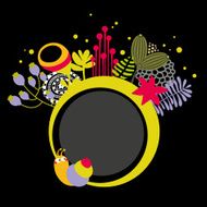 Banner with snail and flowers N2